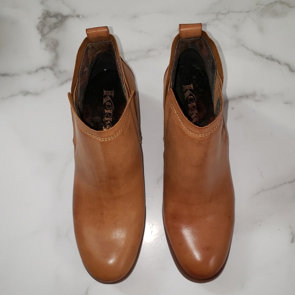 Korks Tasha Leather Ankle Boot Bootie Cognac Brown Size 7.5 - Picture 3 of 7